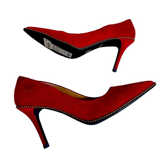 NWT Coach Red Suede Waverly Heels Size 10 š„ - Picture 11 of 14